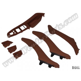 Kapı Tutamak Seti F10+LCI Ön&Arka; Kahve-Kırmızı Deri Kaplamalı